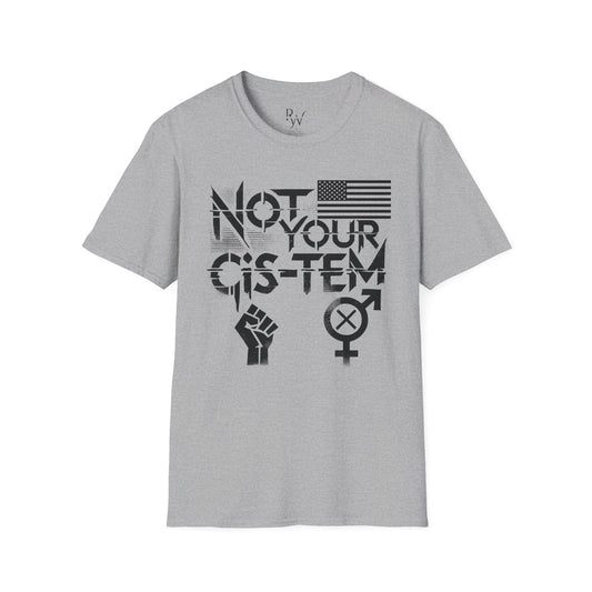 Not Your Cis-tem b&w flag Unisex T-shirt